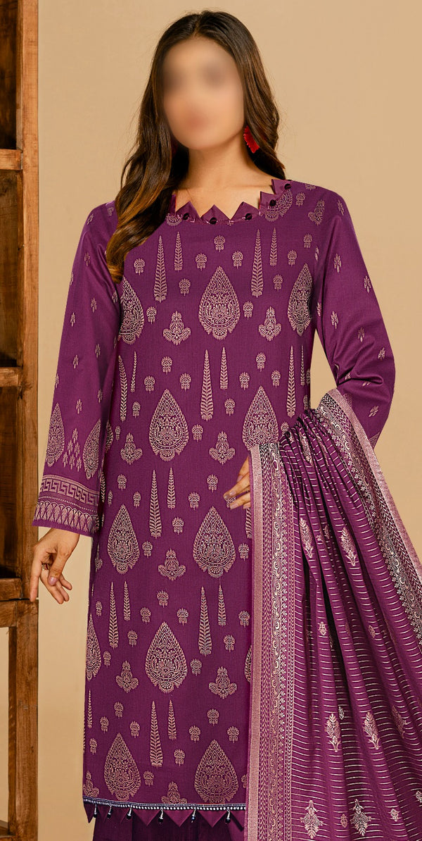3PC SAYA BAROSHA Lawn With Box Packing Price of 6 Dress (1 Set)