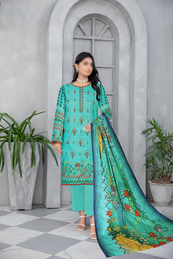 1st Volume 3pc Dhanak Embroidered 2024 Price of 9 Dress ( 1 Set )