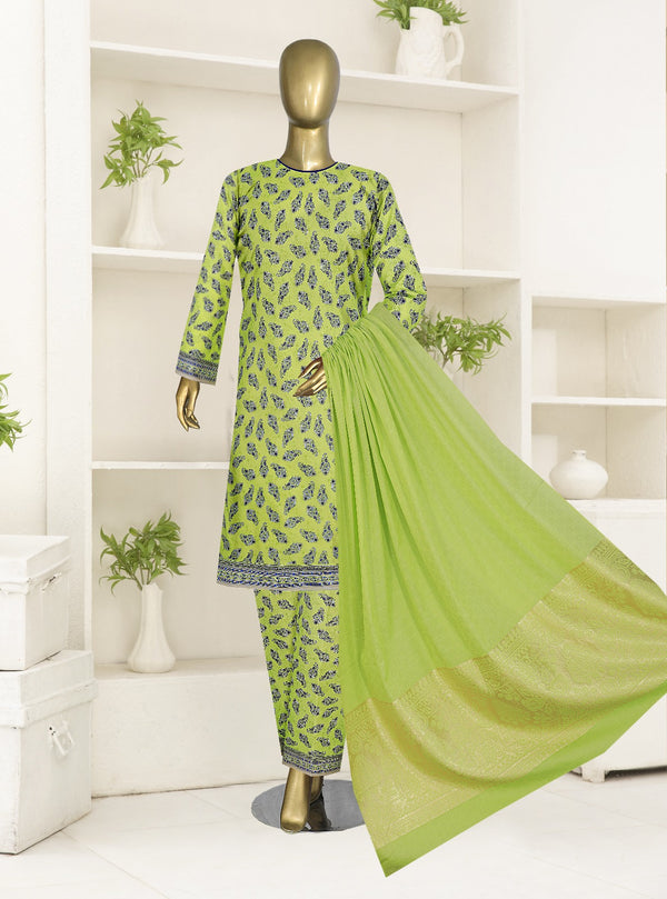3PC Allover luxury Cambric Cotton With Barosha Dupatta Price of 5 ( 1 Set )