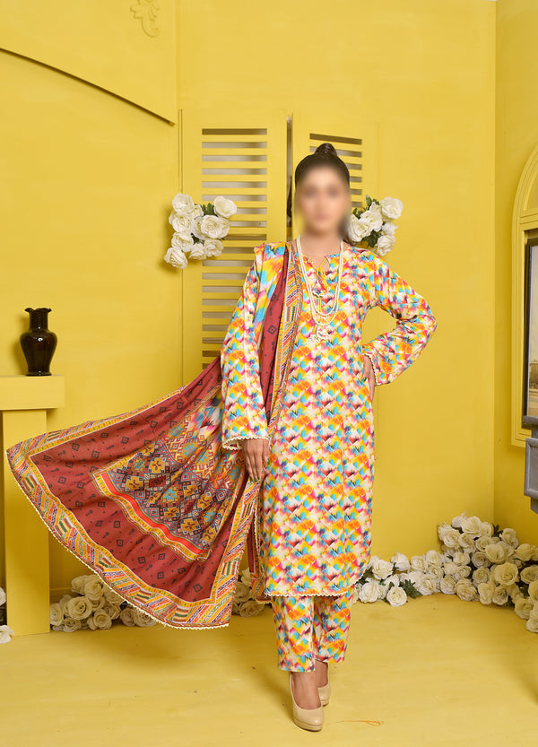3pc Ambassador export Quality Branded Slub linen Price of 6 Dress ( 1 Set )