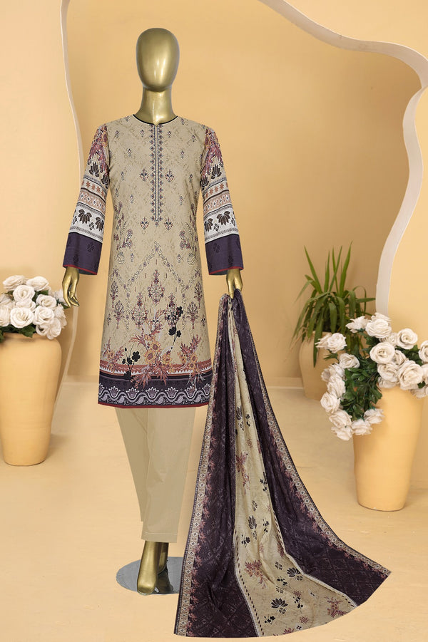 3pc Embroiderey Lawn With Voil Lawn Dupatta Price of 3 Dress (1 Set)