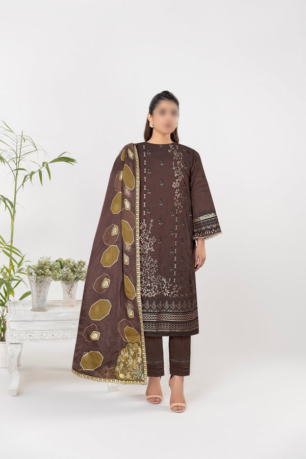 Supper Offer Party Wear 3PC Fancy Banarsi Lawn Price of 5 Dress (1 Set)