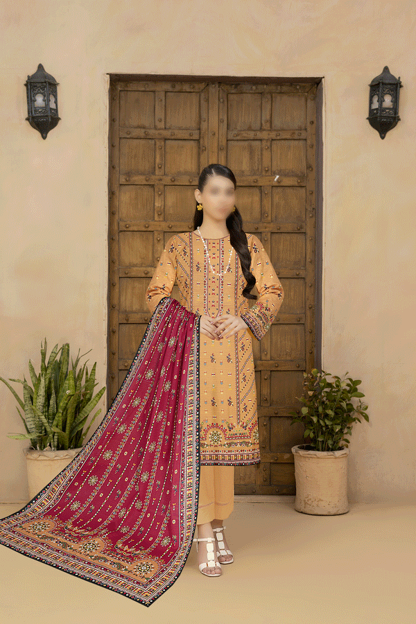 3pc Branded Premium Slub Khaddar Price of 4 Dress ( 1 Set )