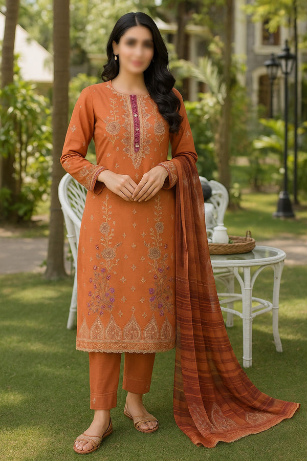 3pc Stitched Suit Fancy Wear Price of 3 Dress ( 1 Set )