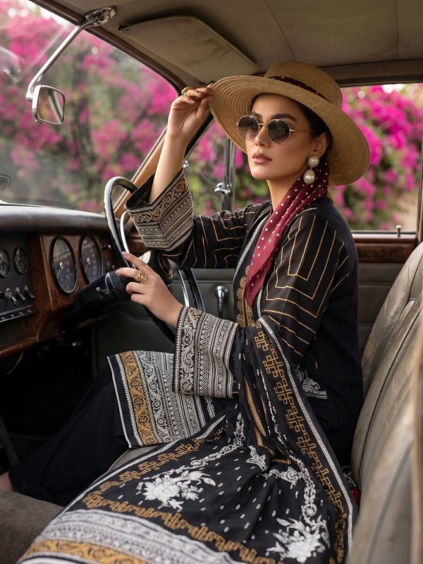 3PC Black Lawn Suit | Summer Collection | View | Bin Nisar Pakistani Clothing