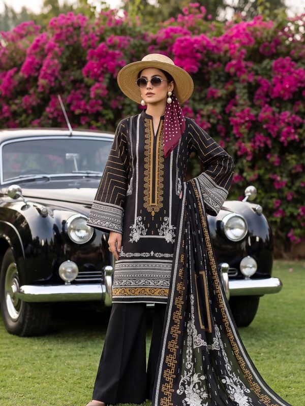 3PC Black Lawn Suit | Bin Nisar Pakistani Clothing