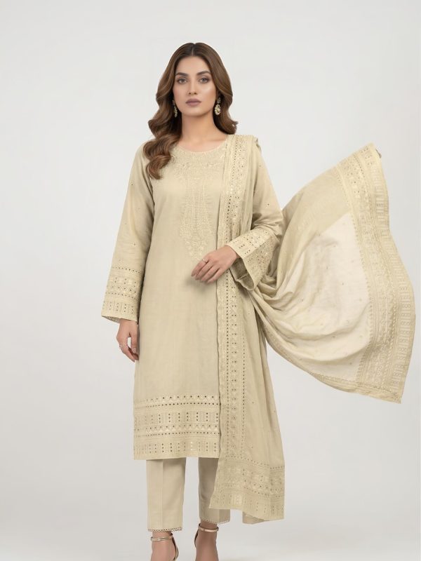 3-Piece Premium Embroidered Lawn Suit with Voile Embroidered Dupatta | Luxury Pret Collection | Bin Nisar Pakistani Clothing