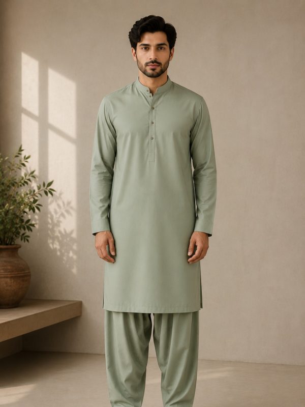 Premium Soft Cotton Fabric By Bin Nisar in Sea Green | Summer Collection | Bin Nisar Pakistani Clothing