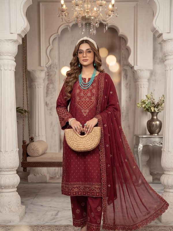 3pc Luxury Barosha Embroided Lawn | Summer Collection | Bin Nisar Pakistani Clothing