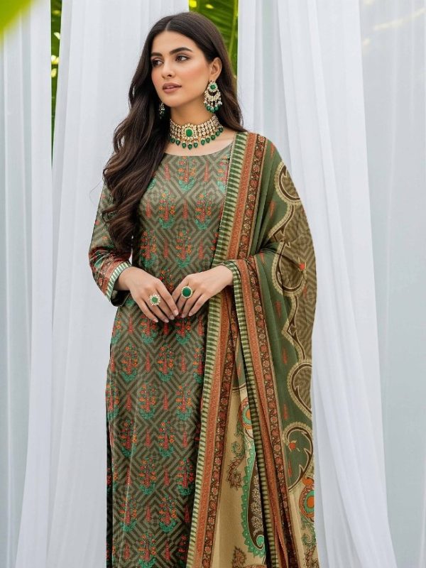 3PC Anarkali Allover Printed Lawn | Bin Nisar Pakistani Clothing