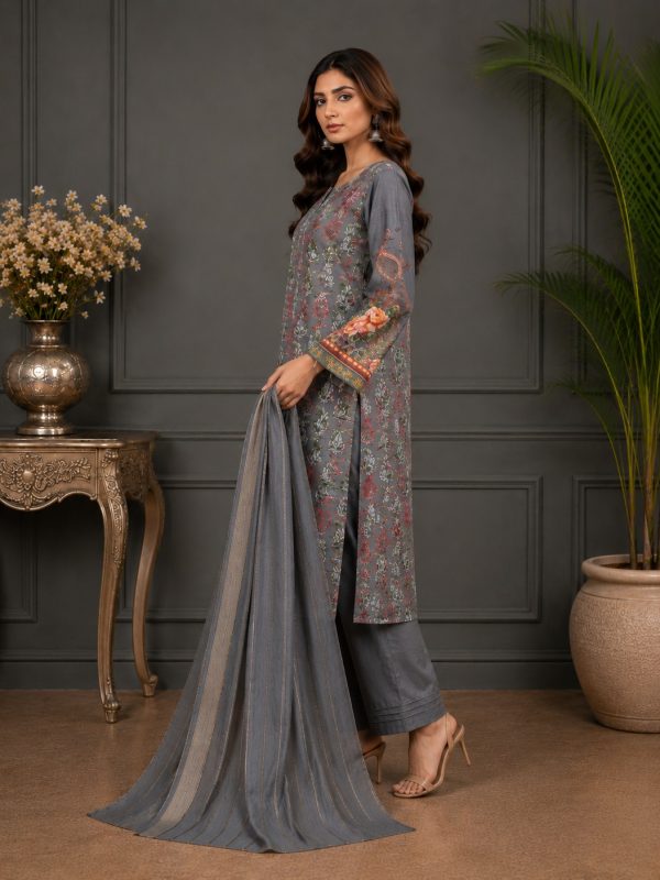 3PC Digital Fully EMB Paper Print Lawn | Summer Collection | View | Bin Nisar Pakistani Clothing