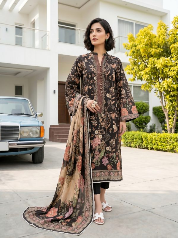 3PC Crystal Printed Lawn | Bin Nisar Pakistani Clothing