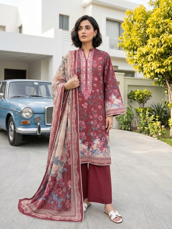 3PC Crystal Printed Lawn | Bin Nisar Pakistani Clothing