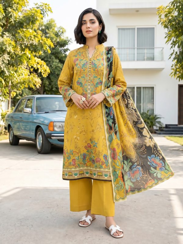 3PC Crystal Printed Lawn | Bin Nisar Pakistani Clothing