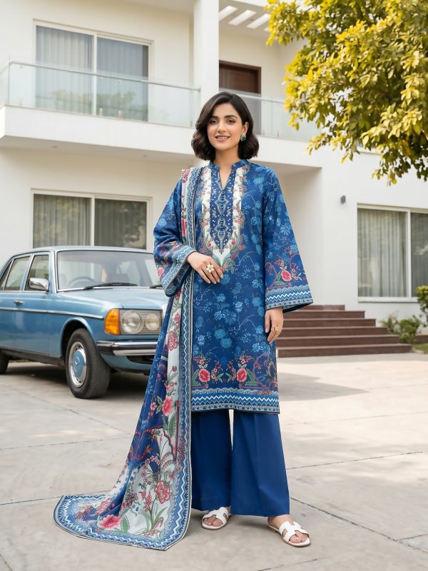 3PC Crystal Printed Lawn | Bin Nisar Pakistani Clothing