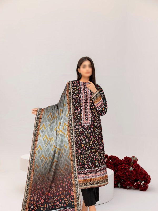 3PC Crystal Embroidered Slub Lawn With Voil Dupatta | Summer Collection | Bin Nisar Pakistani Clothing