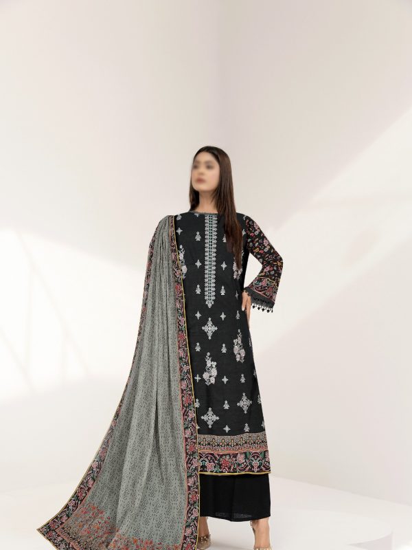 3PC Crystal Embroidered Slub Lawn With Voil Dupatta | Summer Collection | Bin Nisar Pakistani Clothing