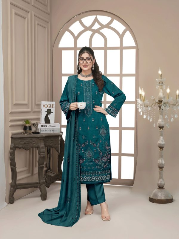 3PC Luxury Embroidery Lawn With Bamber Dupatta | Summer Collection | Bin Nisar Pakistani Clothing