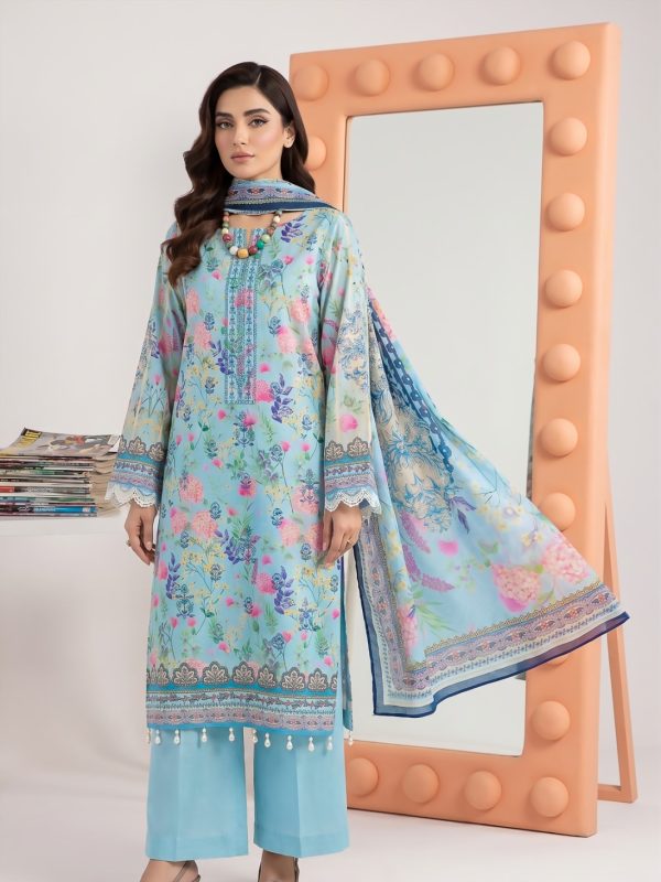 3PC Crystal Embroidered Lawn | Bin Nisar Pakistani Clothing