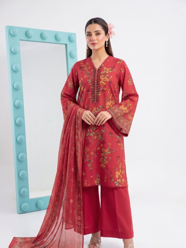 3PC Crystal Embroidered Lawn | Bin Nisar Pakistani Clothing
