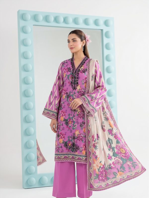 3PC Crystal Embroidered Lawn | Bin Nisar Pakistani Clothing
