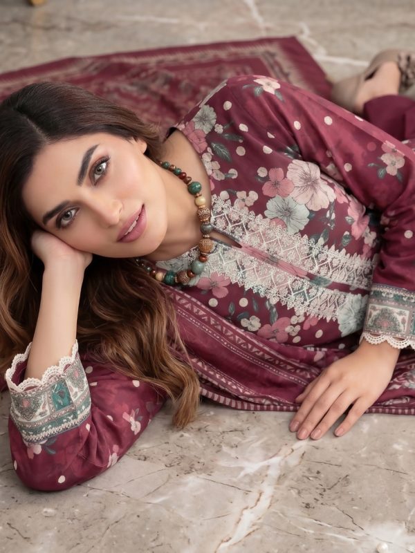 3PC Crystal Embroidered Lawn | Summer Collection | View | Bin Nisar Pakistani Clothing