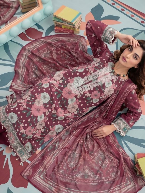 3PC Crystal Embroidered Lawn | Summer Collection | View | Bin Nisar Pakistani Clothing