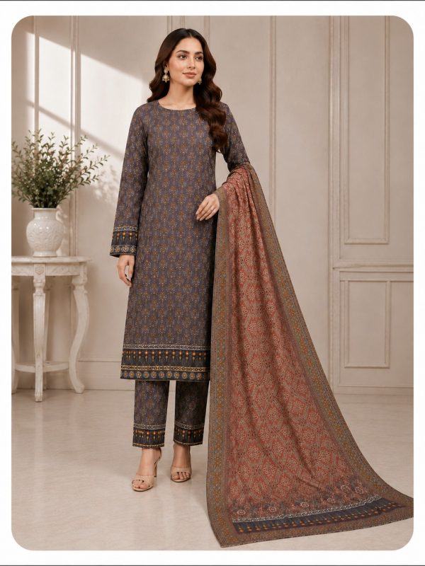 3PC Crystal Allover Printed Lawn Suit | Bin Nisar Pakistani Clothing