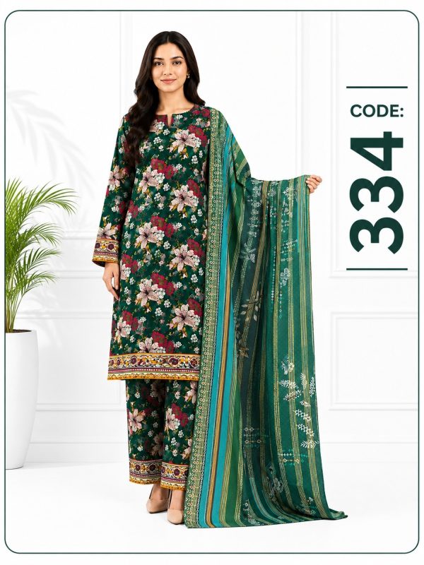 3PC Crystal Allover Printed Lawn Suit | Summer Collection | Bin Nisar Pakistani Clothing