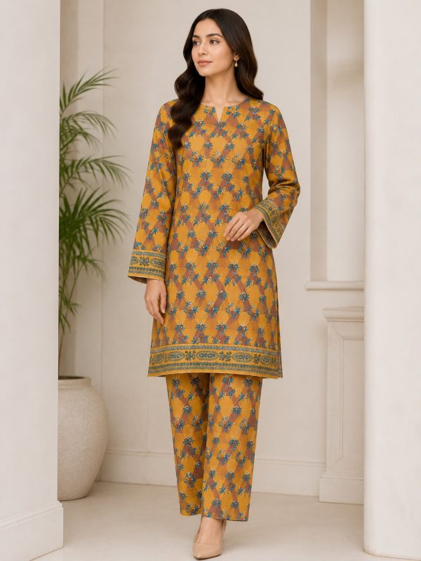 2PC Print Crystal Allover Lawn | Summer Collection | Bin Nisar Pakistani Clothing