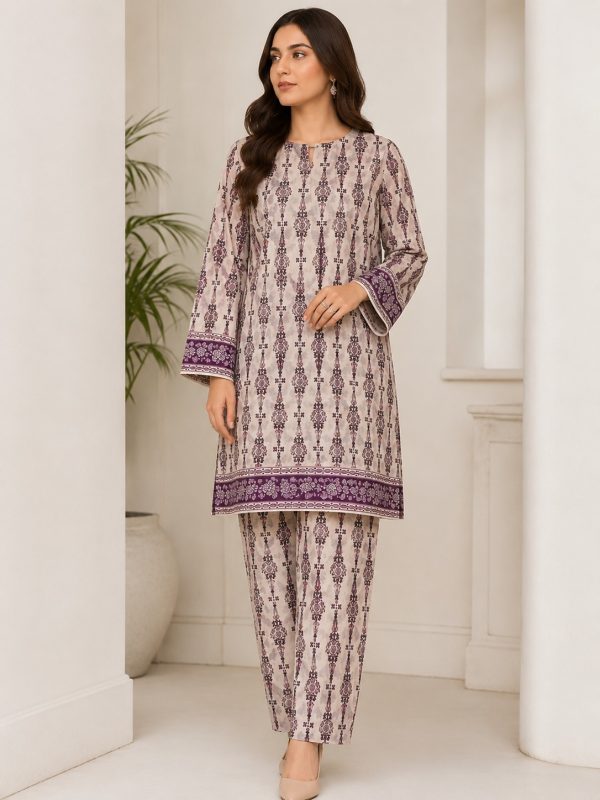 2PC Print Crystal Allover Lawn | Summer Collection | Bin Nisar Pakistani Clothing