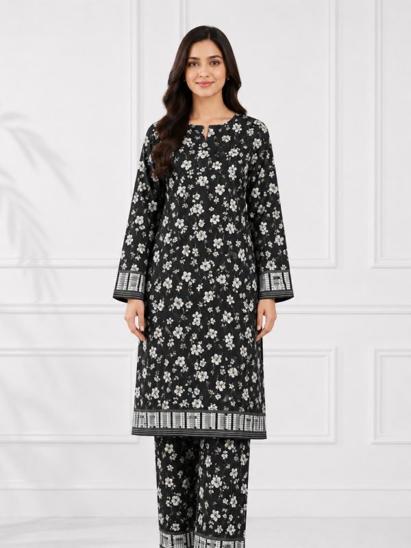 2PC Print Crystal Allover Lawn | Bin Nisar Pakistani Clothing