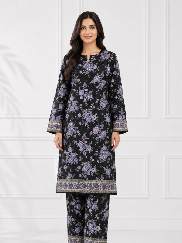 2PC Print Crystal Allover Lawn | Bin Nisar Pakistani Clothing