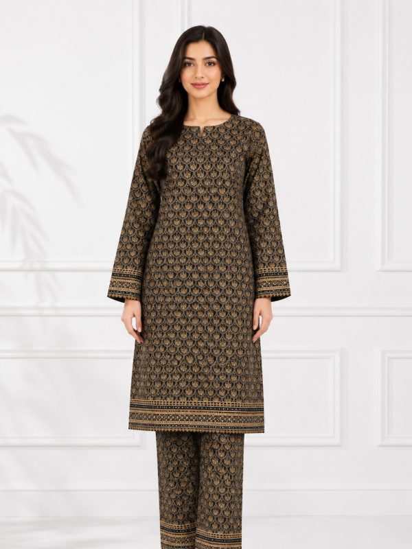 2PC Print Crystal Allover Lawn | Bin Nisar Pakistani Clothing