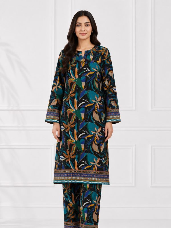 2PC Print Crystal Allover Lawn | Bin Nisar Pakistani Clothing