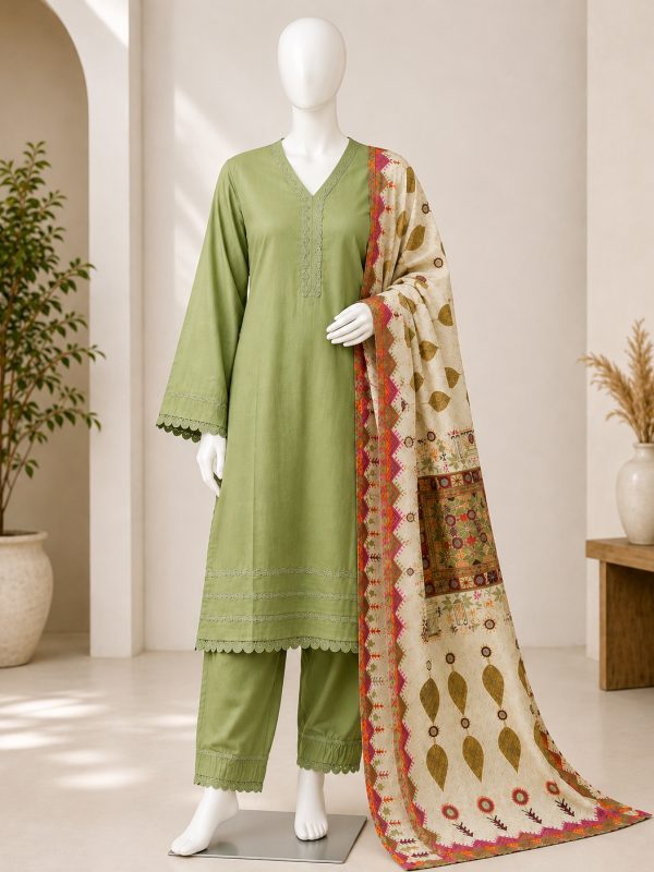 STITCHED 3PC COTTON SUIT WITH PRINT DUPATTA | Summer Collection | Bin Nisar Pakistani Clothing