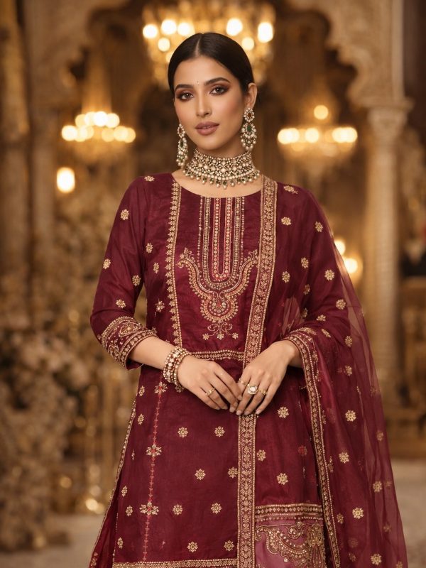 3PC Party Wear Shisha Silk | Luxury Pret Collection | Bin Nisar Pakistani Clothing