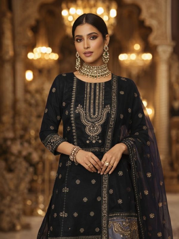 3PC Party Wear Shisha Silk | Bin Nisar Pakistani Clothing