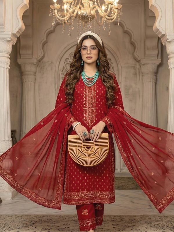 3pc Luxury Barosha Embroided Lawn | Bin Nisar Pakistani Clothing
